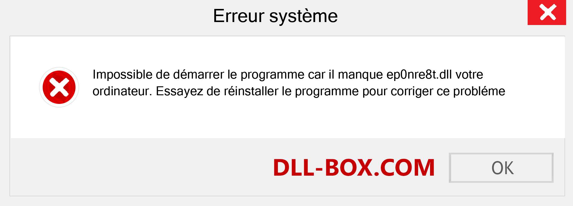 Le fichier ep0nre8t.dll est manquant ?. Télécharger pour Windows 7, 8, 10 - Correction de l'erreur manquante ep0nre8t dll sur Windows, photos, images